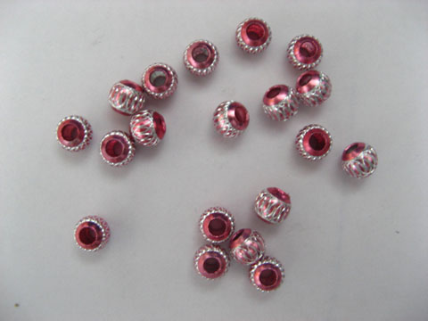 1000 Pink Aluminium Round Beads dia.8mm be-a46 - Click Image to Close