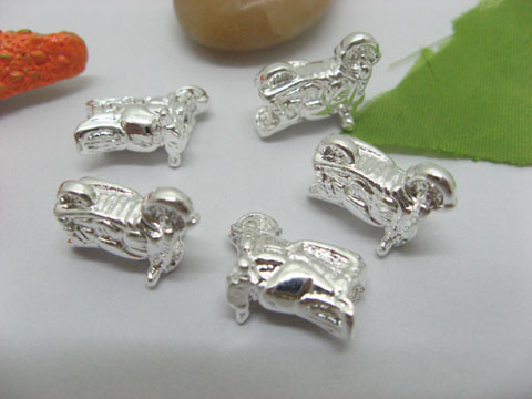 20 Silver Motorcycle Thread European Beads pa-m105 - Click Image to Close