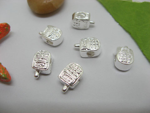 20 Silver Mobile Phone Thread European Beads pa-m99 - Click Image to Close