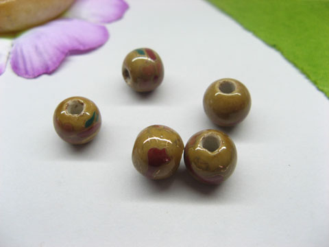 100 Coffee Round Lampwork Porcelain Beads 10mm be-g516 100 Coffee Round Lampwork Porcelain Beads 10mm be-g516