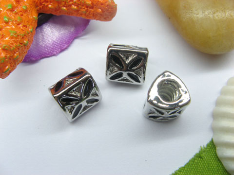 10 Black Enamel Metal Thread European Beads pa-m179 - Click Image to Close