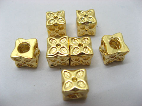 50X18K Gold Plated European Cubic Thread Beads ac-sp380 - Click Image to Close