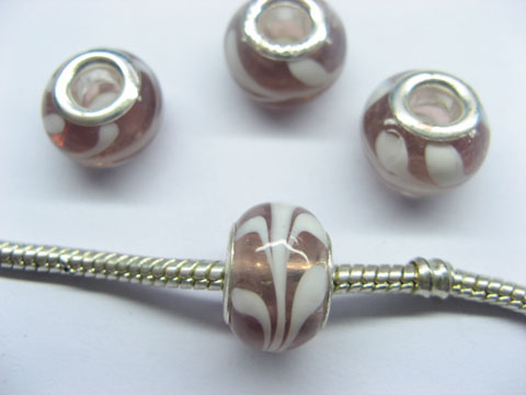 100 Light Coffee Round Glass European Beads 100 Light Coffee Round Glass European Beads