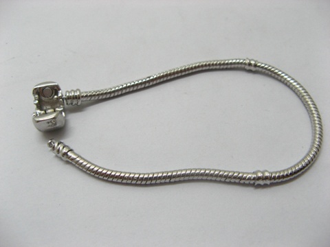 1X European Nickel Plated Bracelet w/Clasp 21cm - Click Image to Close