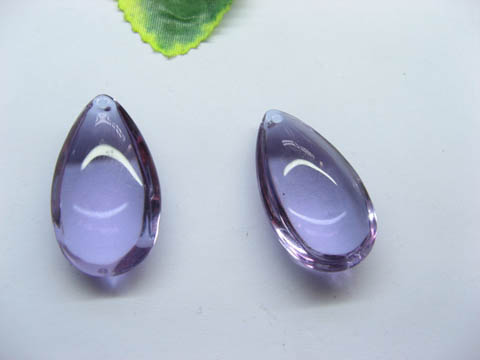 27 Light Purple Teardrop Crystal Pendants pd-gd28 - Click Image to Close