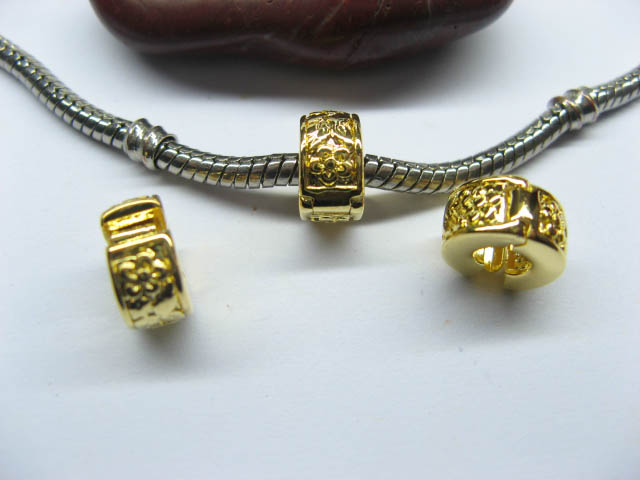 10 Gold Plated European Stopper Beads Clips pa-c24 - Click Image to Close