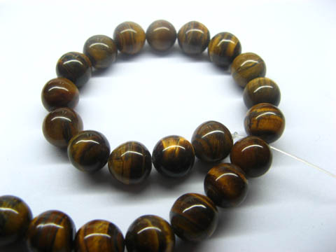 5Strands x 38pcs Tiger Eye Round Gemstone Beads 10mm - Click Image to Close