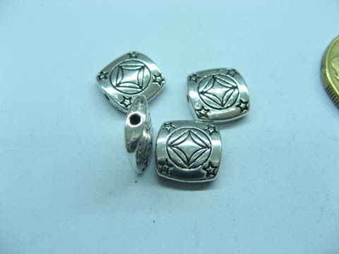100 Tibetan Silver Square Bali Style Spacer Beads ac-ba-sp13 - Click Image to Close