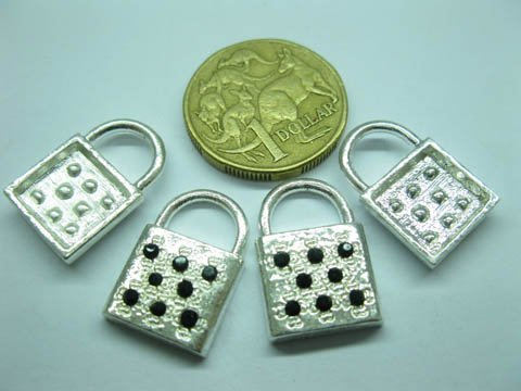 150 Bulk Metal Lock Pendants Jewelery Finding - Click Image to Close