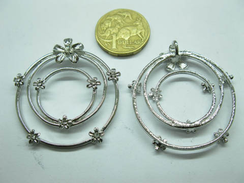 20 Metal Triple Circle Pendants Jewelery Finding - Click Image to Close