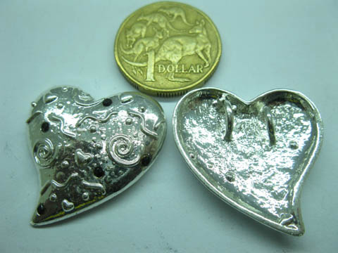 50 Metal Heart Pendants Jewelery Finding - Click Image to Close