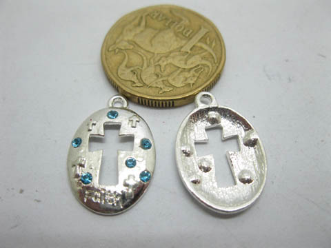 200 Alloy Metal Oval Pendants Jewellery Finding - Click Image to Close