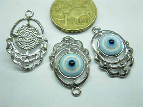 50 Metal Round Pendants w/Flower Edge Jewelery Finding - Click Image to Close