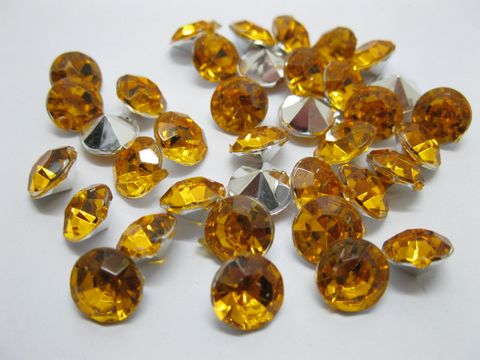 1000 Diamond Confetti 10mm Wedding Party Table Scatter-Yellow - Click Image to Close