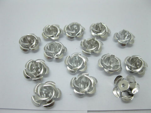 475Pcs Sliver Flower Beads Findings 15mm - Click Image to Close