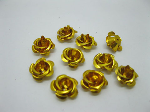 475Pcs Golden Flower Beads Findings 15mm - Click Image to Close