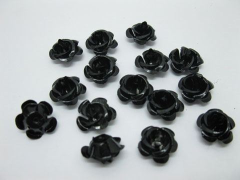 475Pcs Black Flower Beads Findings 15mm - Click Image to Close