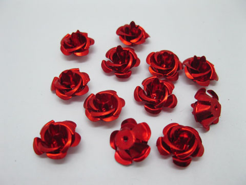 475Pcs Red Flower Beads Findings 15mm - Click Image to Close