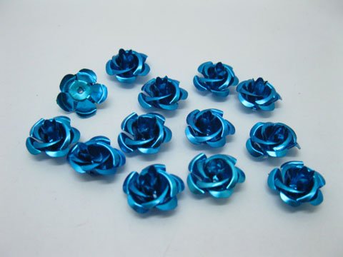 475Pcs Blue Flower Beads Findings 15mm - Click Image to Close