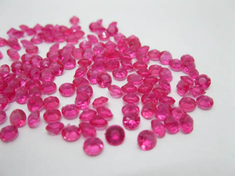 1000 Fushia Diamond Confetti 6mm Wedding Table Scatter - Click Image to Close