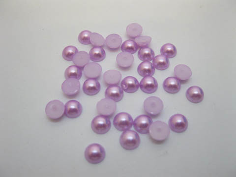 5000Pcs 6mm Purple Semi-Circle Simulated Pearl Bead Flatback - Click Image to Close