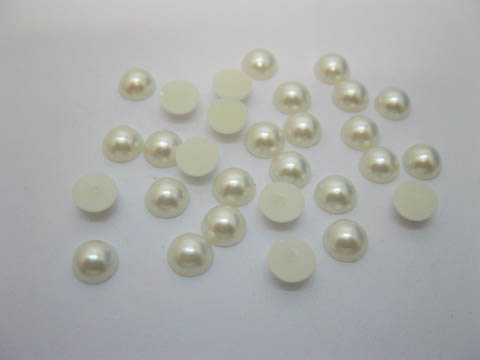 2500Pcs 8mm Ivory Semi-Circle Simulated Pearl Bead Flatback - Click Image to Close