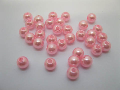 2500 Pink Round Simulate Pearl Loose Beads 6mm - Click Image to Close