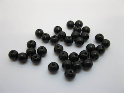 2500 Black Round Simulate Pearl Loose Beads 6mm - Click Image to Close