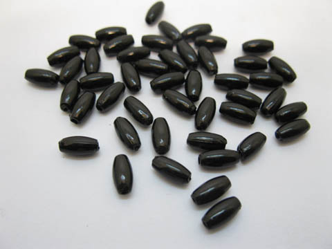 4000 Black Oval Tube Simulate Pearl Loose Beads 4x8mm - Click Image to Close
