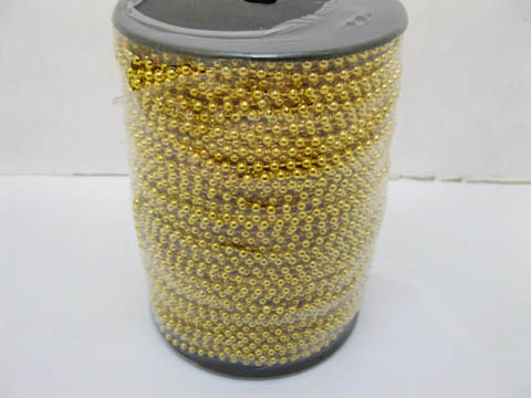1Roll X 100Yds Golden Plated Ball Beaded Chain for Craft 3mm - Click Image to Close