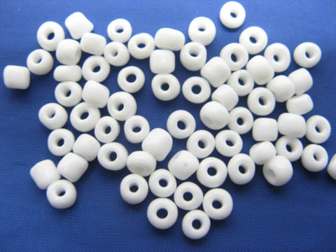 1Bag X 4500 White Opaque Glass Seed Beads 3.5-4mm - Click Image to Close
