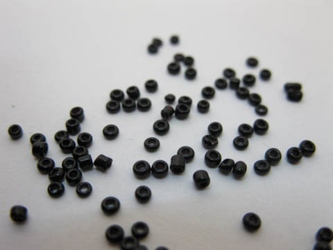 5Bags X 134000Pcs Opaque Glass Seed Beads 1.5mm Black - Click Image to Close