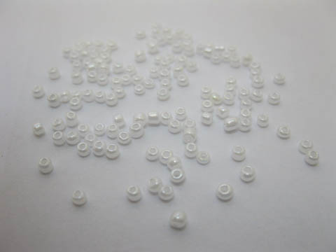 1Bags X 43000Pcs Opaque Glass Seed Beads 2mm Pearl White - Click Image to Close