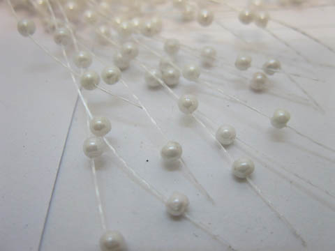 48Strands White Beaded Garland for Wedding Craft Dia.3mm - Click Image to Close