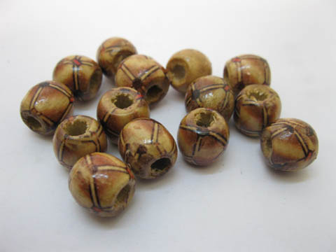 300Pcs European Pony Wooden Beads Grid Style - Click Image to Close