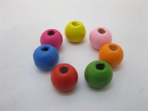 1000Pcs Round Wooden Beads 10mm Mixed Color - Click Image to Close