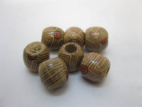 300Pcs Round Barrel European Style Pony Wooden be-w76 - Click Image to Close