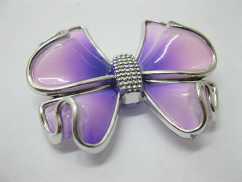 20Pcs Purple Bowknot Hairclip Jewelry Finding Beads - Click Image to Close