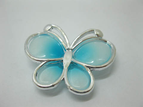 20Pcs Blue Butterfly Hairclip Jewelry Finding Beads - Click Image to Close