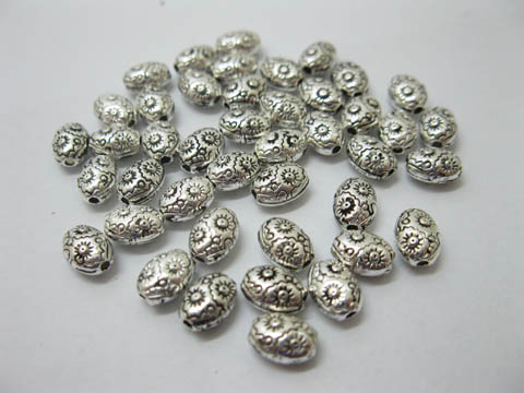 500 Metal Ellipsoid Spacer Beads Jewelry Beading Part - Click Image to Close