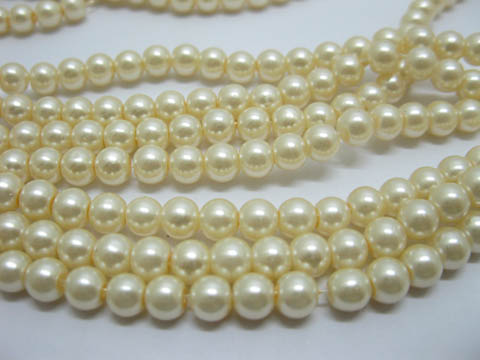 1Bag X 1600pcs Dark Ivory Glass Pearl Beads 6mm Dia. - Click Image to Close