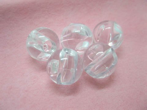 1Bag X 170Pcs Clear Transparent Round Beads 18mm - Click Image to Close