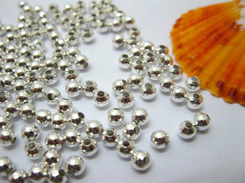 5000 Sliver Plated Round Ball Beads 4mm Spacer Finding - Click Image to Close