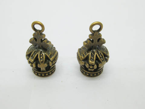 20Pcs Crown Beads Pendants Charms Jewelry Finding 33x20x20mm - Click Image to Close