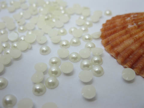 5000Pcs 5mm Ivory Semi-Circle Simulated Pearl Bead Flatback - Click Image to Close