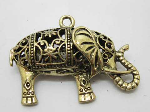 10Pcs Elephant Beads Pendants Charms Jewelry Finding 50x30x13mm - Click Image to Close