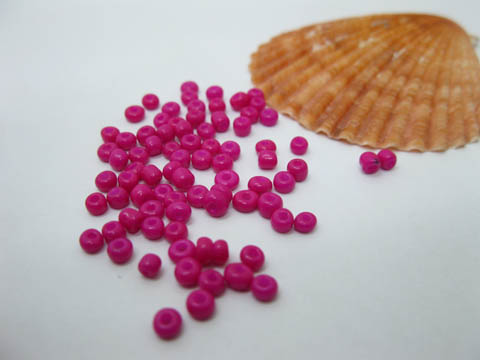 1Bags X 12000Pcs Opaque Glass Seed Beads 3mm Fuschia - Click Image to Close