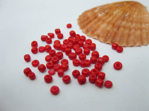 1Bags X 12000Pcs Opaque Glass Seed Beads 3mm Red - Click Image to Close