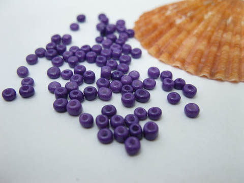 1Bags X 12000Pcs Opaque Glass Seed Beads 3mm Purple - Click Image to Close