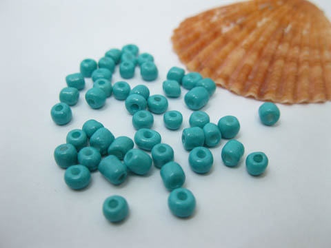 1Bags X 5000Pcs Opaque Glass Seed Beads 3.5-4mm Turquoise - Click Image to Close